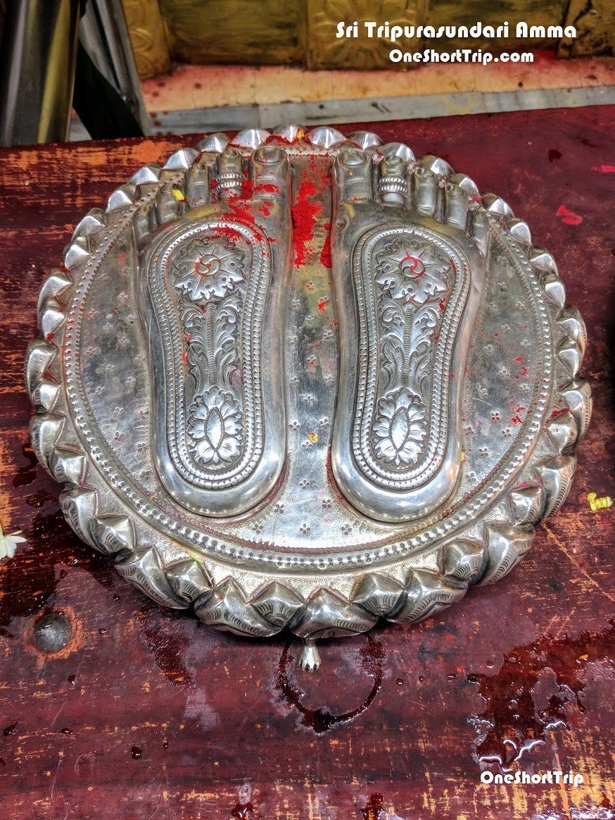 Tripurasundari temple sacred pada at Moogooru
