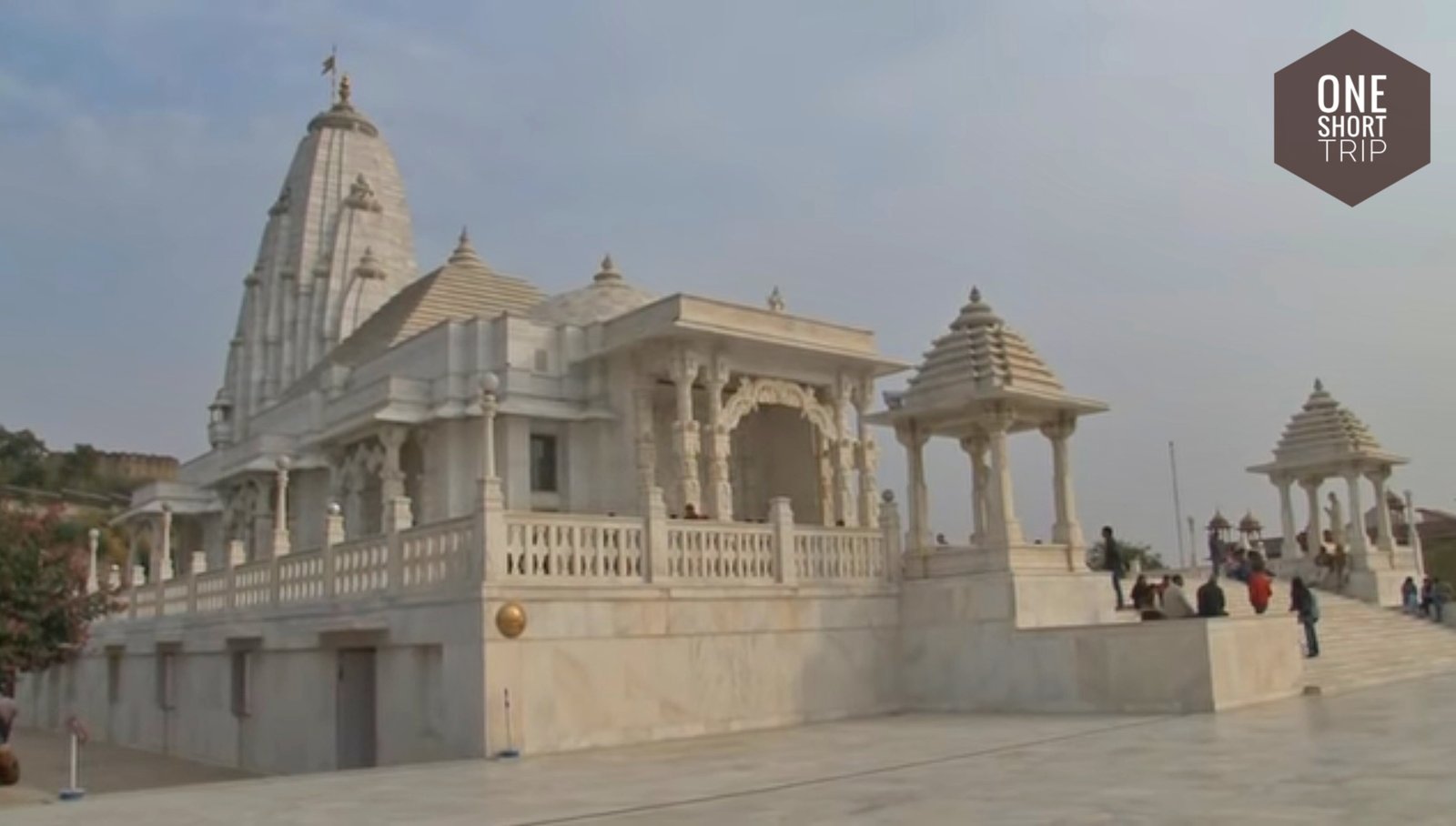White marble architecture of Birla Mandir in Jaipur