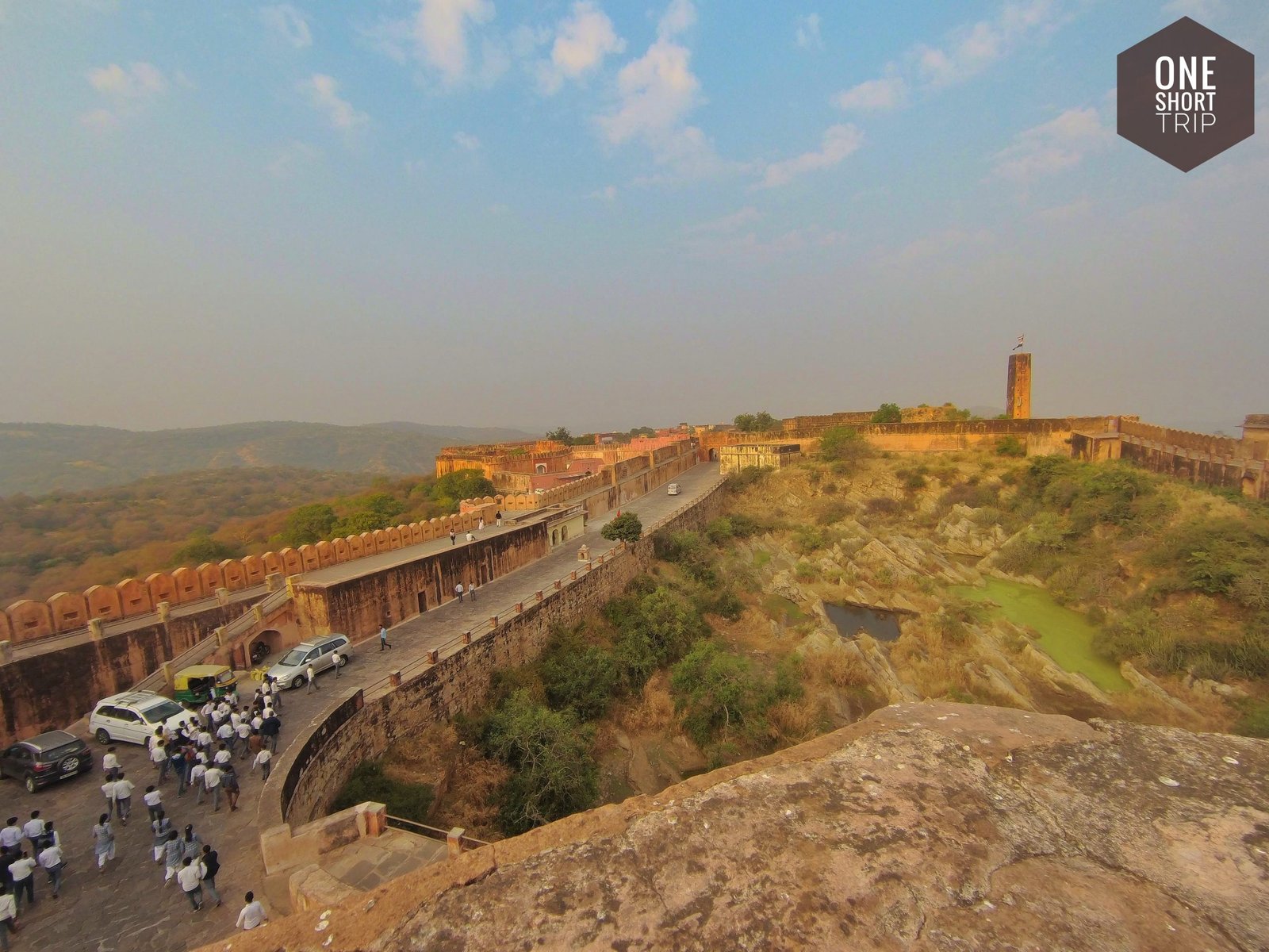 Jaigarh Fort Jaipur massive red sandstone walls and hilltop fortifications