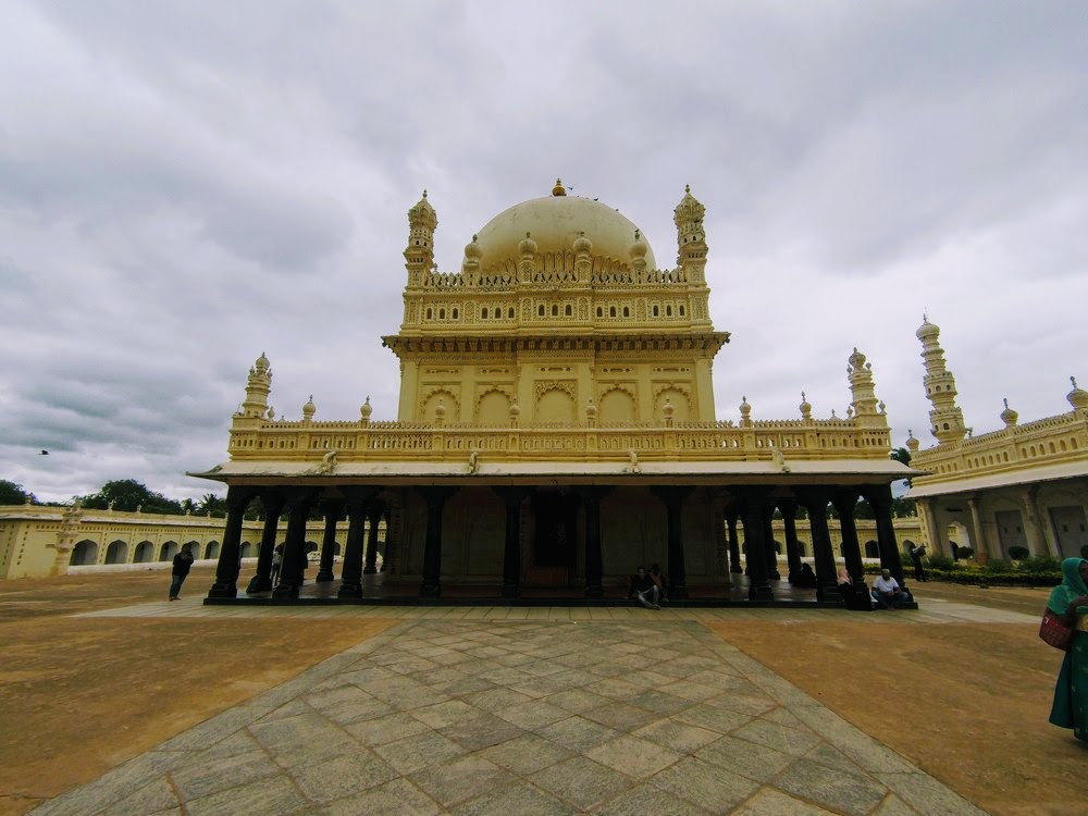 Black granite pillars inside Gumbaz-e-Shahi Srirangapatna