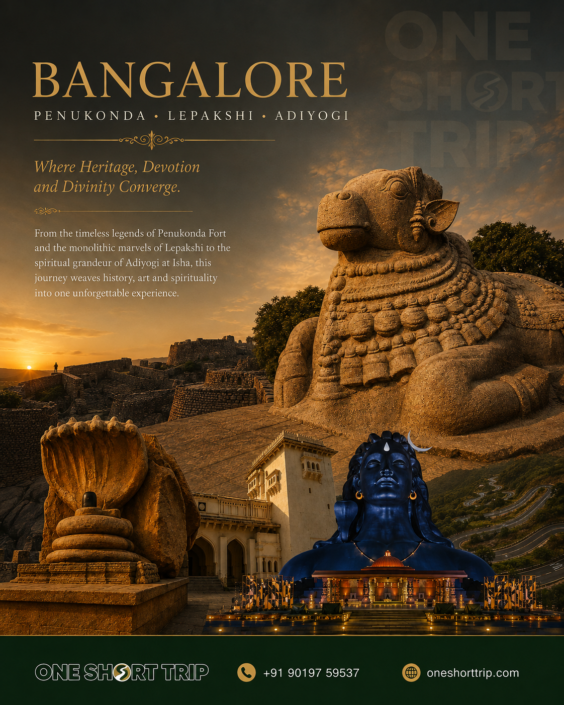 Itineraries 2 Bangalore Penukonda Lepakshi Adiyogi One Day Trip