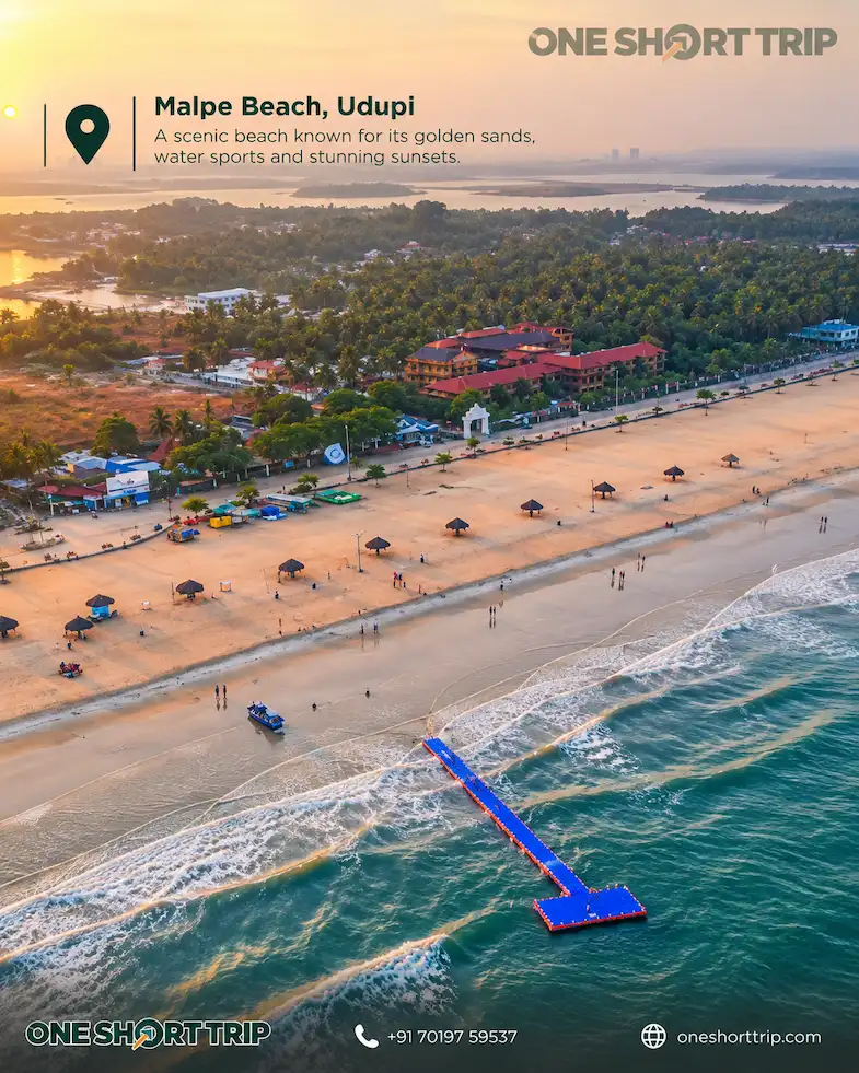 Malpe Beach on an Udupi and Malpe tour from Bangalore