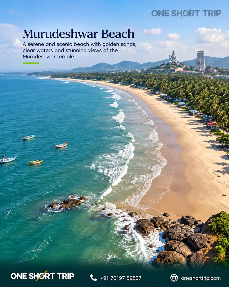 Murudeshwar Beach beside the temple complex