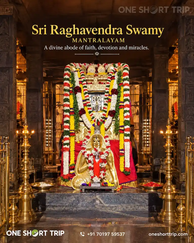 Sri Raghavendra Swamy Brindavana at Mantralayam on a tour from Bangalore
