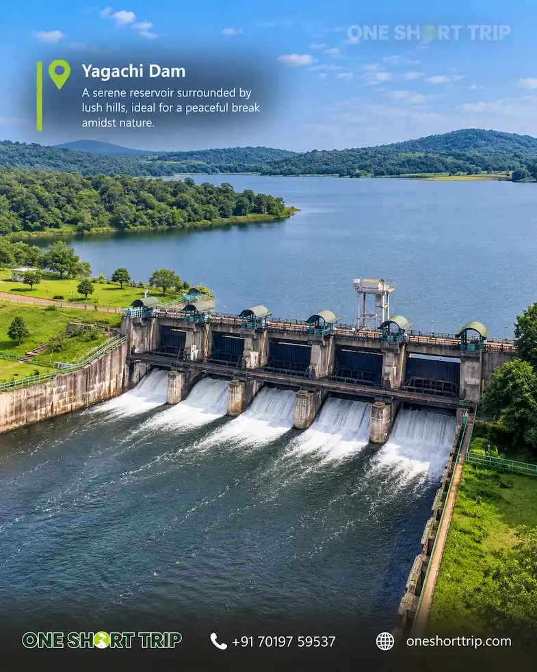 Yagachi Dam and reservoir near Belur in Karnataka