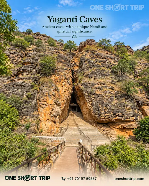 Temple caves at Yaganti near Sri Uma Maheswara Swamy Temple