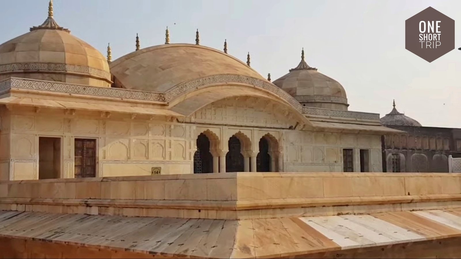 Decorated palace passage and royal architecture in Amer Fort