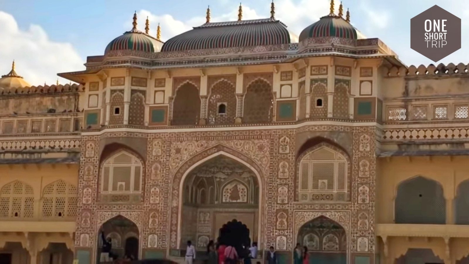 Historic palace architecture inside Amer Fort Jaipur