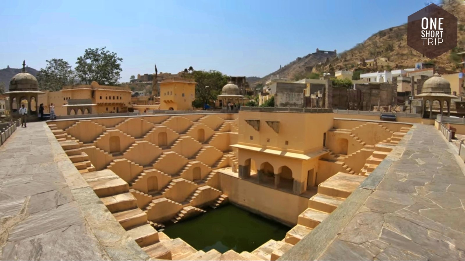 Stone architecture and geometric steps at Panna Meena ka Kund Jaipur