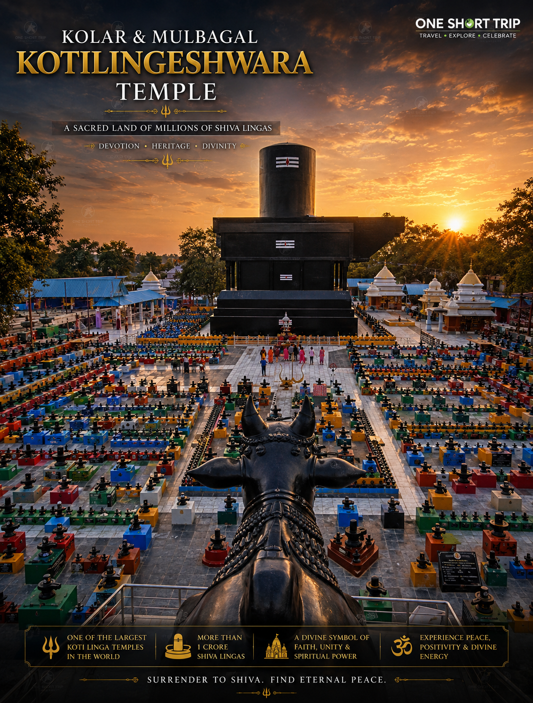 Ramalingeshwara temple tower at Avani