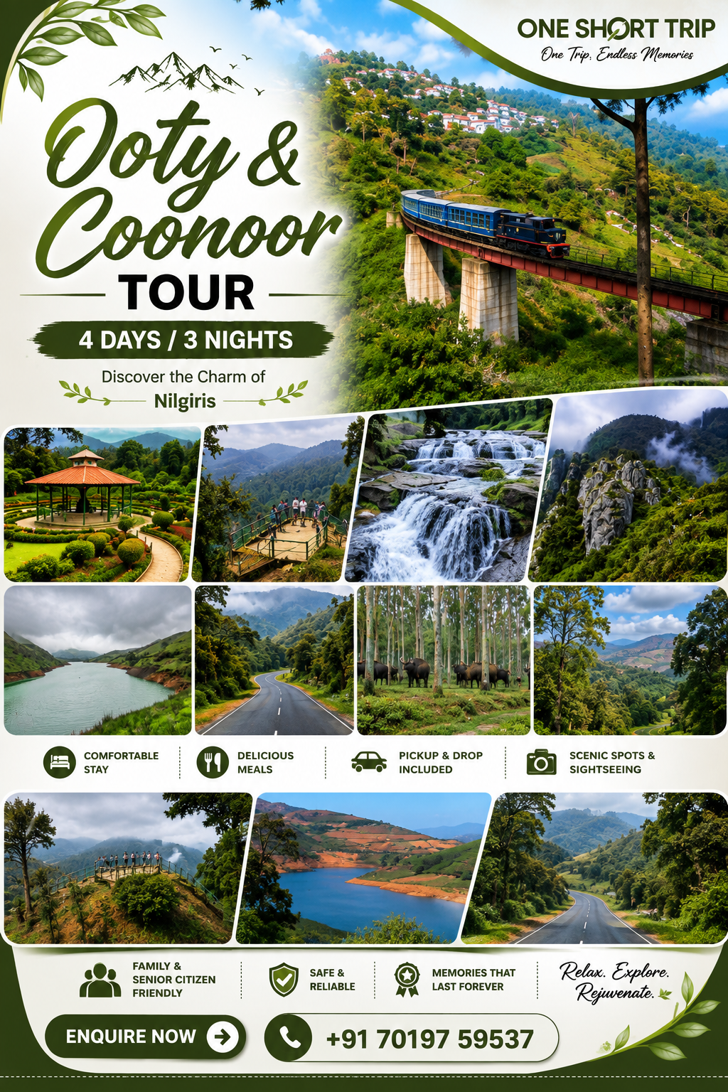 Itineraries 2 Ooty, Coonoor & Kotagiri Tour