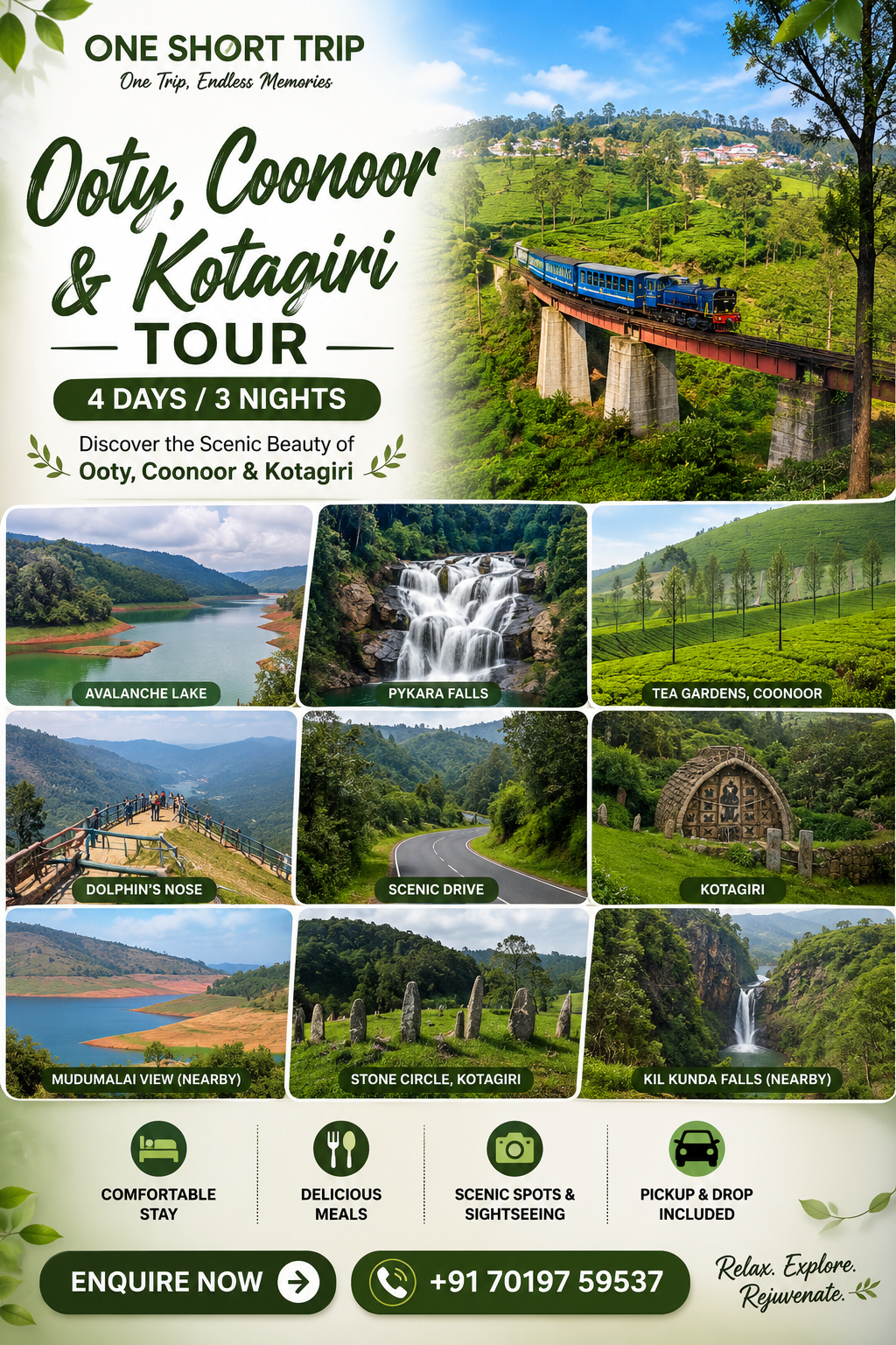 Itineraries 2 Ooty & Coonoor Tour Package – 4 Days
