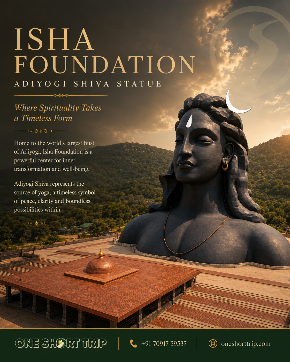 112 foot Adiyogi Shiva statue at Chikkaballapur near Bangalore