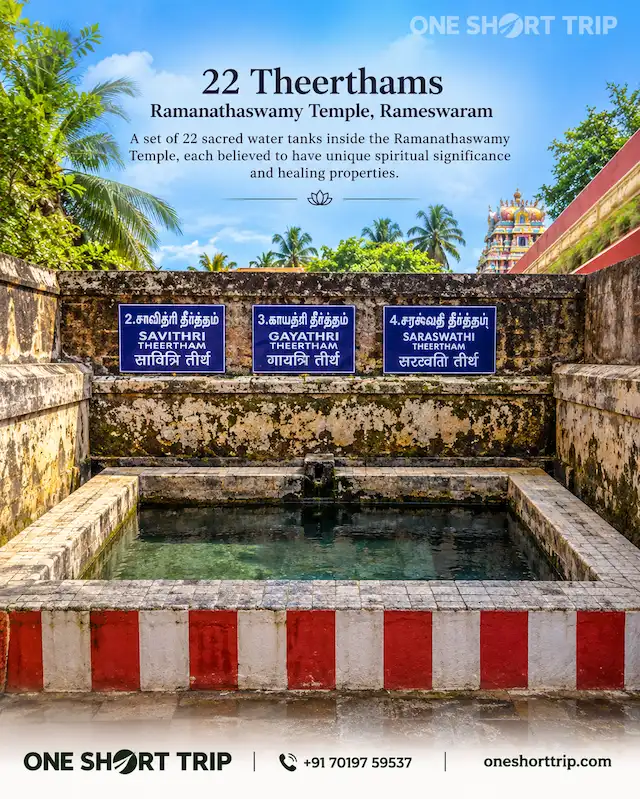 22 Theerthams inside Ramanathaswamy Temple in Rameswaram
