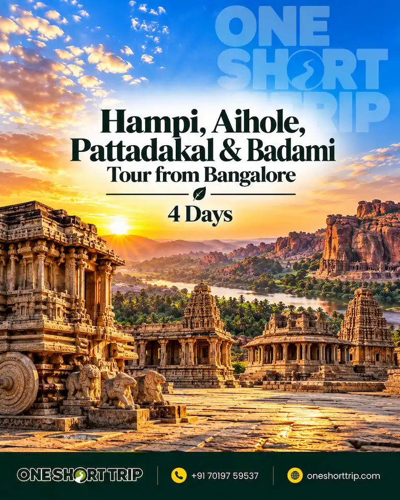 Hampi Aihole Pattadakal and Badami Tour from Bangalore