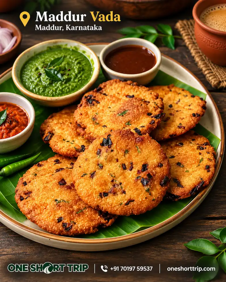 Traditional Maddur Vada at Maddur on the Bangalore Mysuru route
