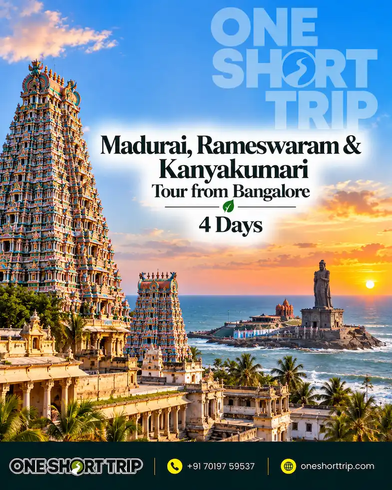Madurai Rameswaram and Kanyakumari Tour Package from Bangalore
