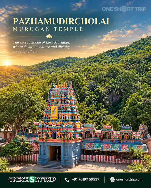 Pazhamudircholai Murugan Temple in the Alagar Hills near Madurai