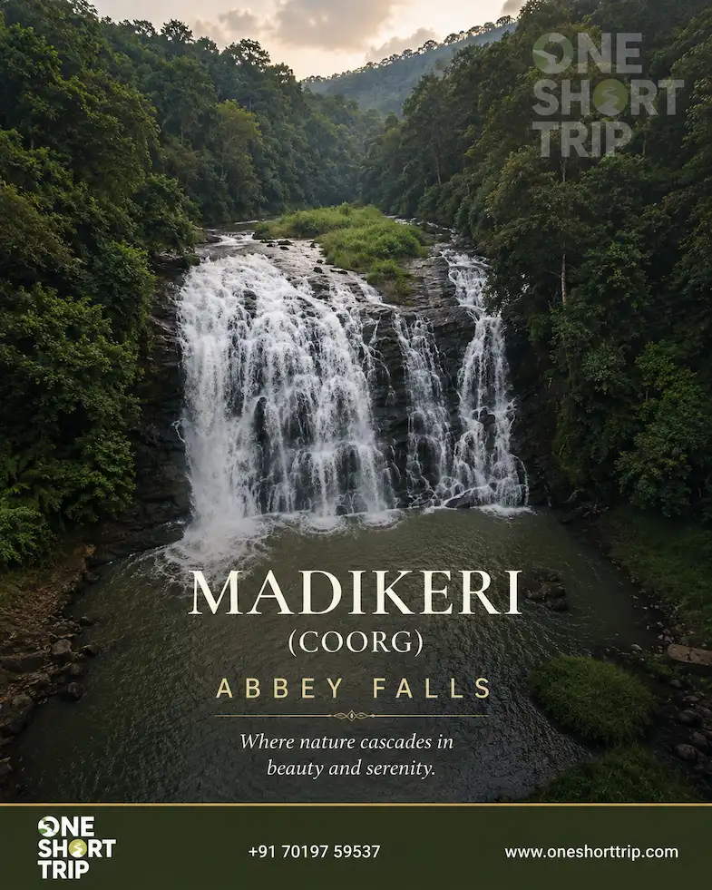 Abbey Falls near Madikeri on a Coorg tour from Bangalore