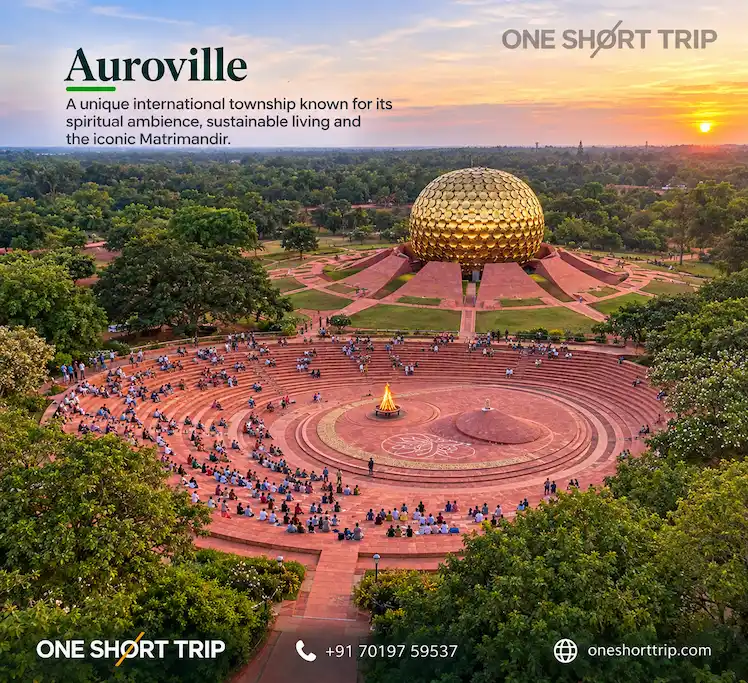 Auroville and Matrimandir viewpoint near Pondicherry