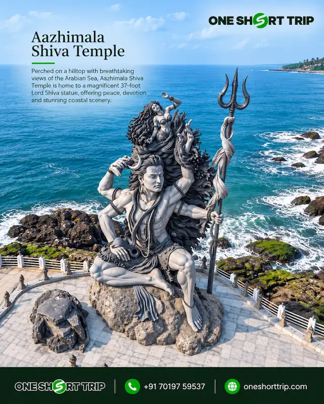 Azhimala Shiva Statue overlooking the Arabian Sea near Kovalam