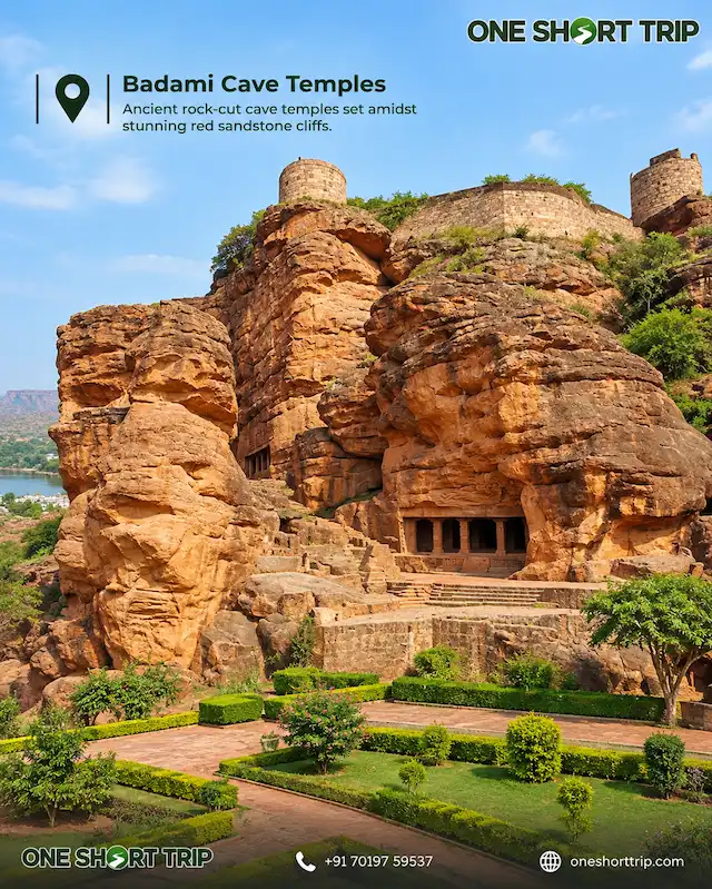 Rock-cut Badami Cave Temples in Karnataka