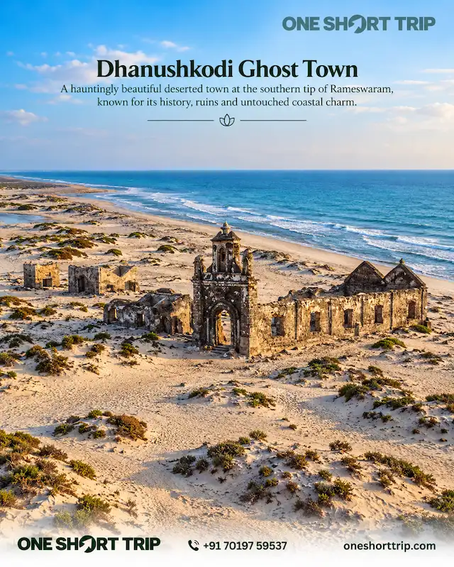 Historic ruins of Dhanushkodi Ghost Town