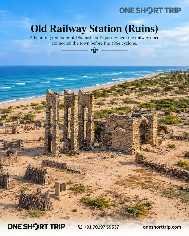 Dhanushkodi Old Railway Station ruins