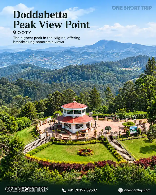 Doddabetta Peak in Ooty on a tour from Bangalore