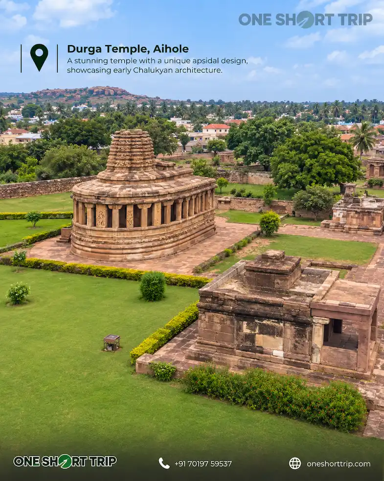 Durga Temple in Aihole on a heritage tour from Bangalore