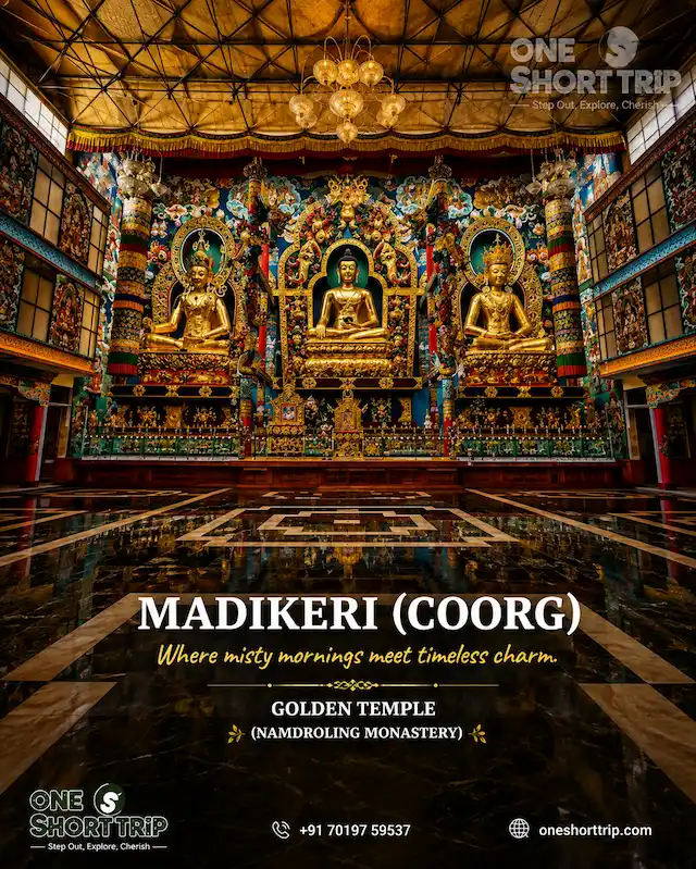Interior of Namdroling Golden Temple at Bylakuppe near Coorg