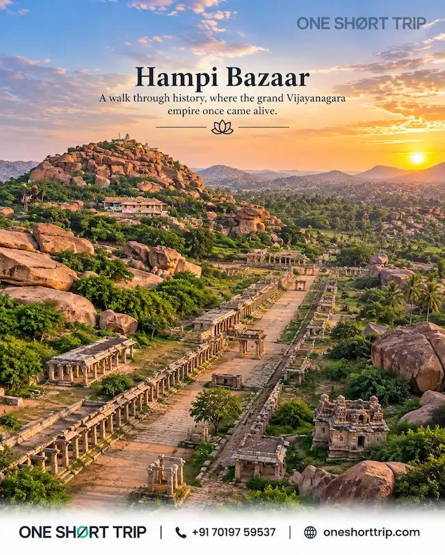 Historic Hampi Bazaar near Virupaksha Temple
