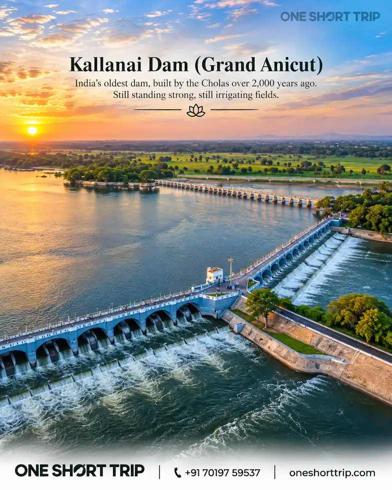 Kallanai Grand Anicut near Trichy on a tour from Bangalore