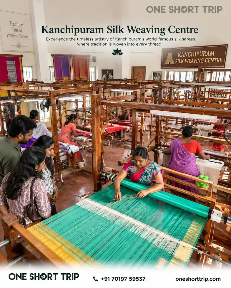 Traditional Kanchipuram silk weaving centre