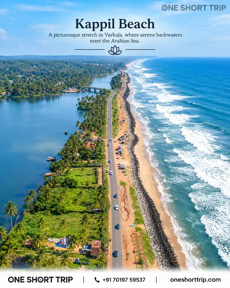 Kappil Beach near Varkala on a tour from Bangalore