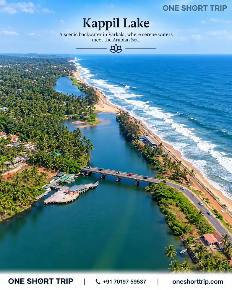 Kappil Lake near Varkala on a tour from Bangalore