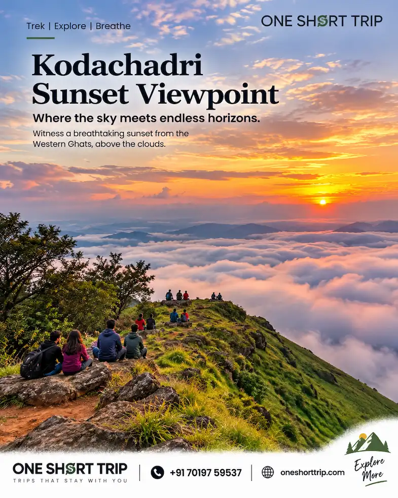 Kodachadri Sunset Point on Kollur and Kodachadri trip from Bangalore