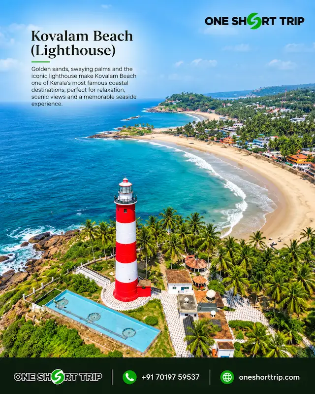 Kovalam Beach on a Varkala and Kovalam tour from Bangalore