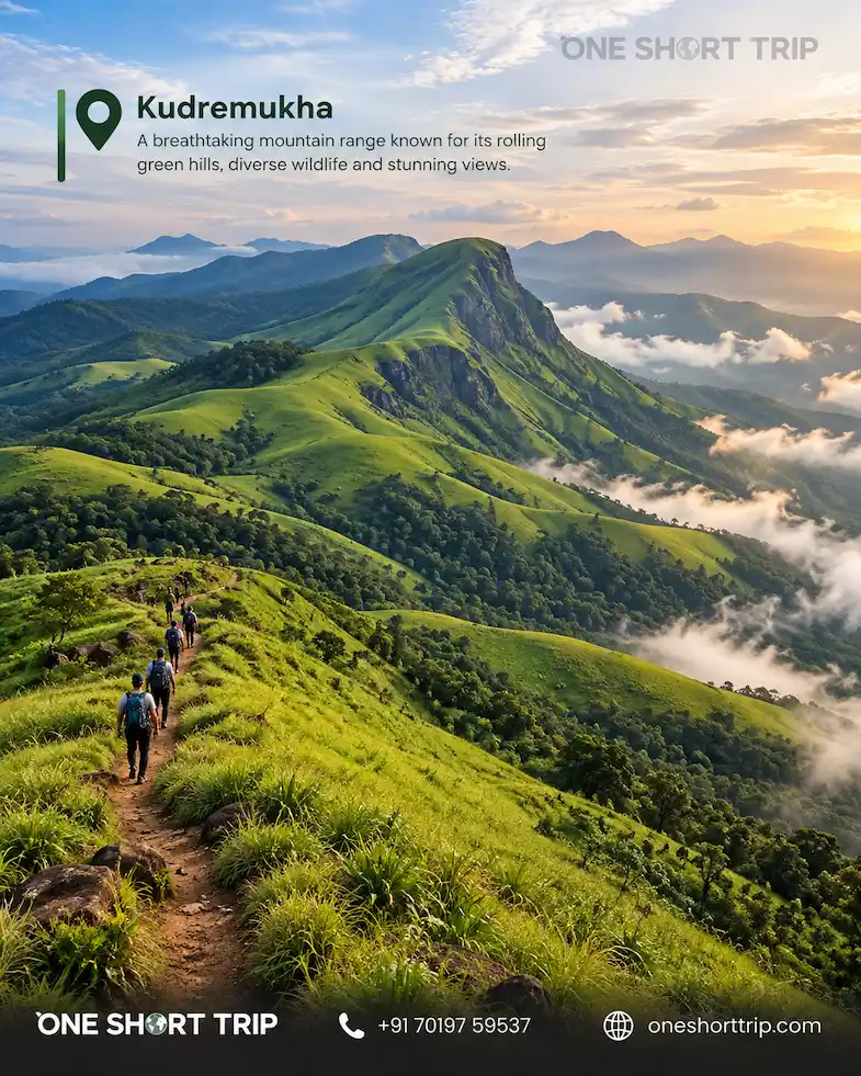 Kudremukh Peak and Western Ghats landscape on a tour from Bangalore