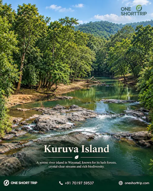 Kuruva Island forest and river landscape in Wayanad