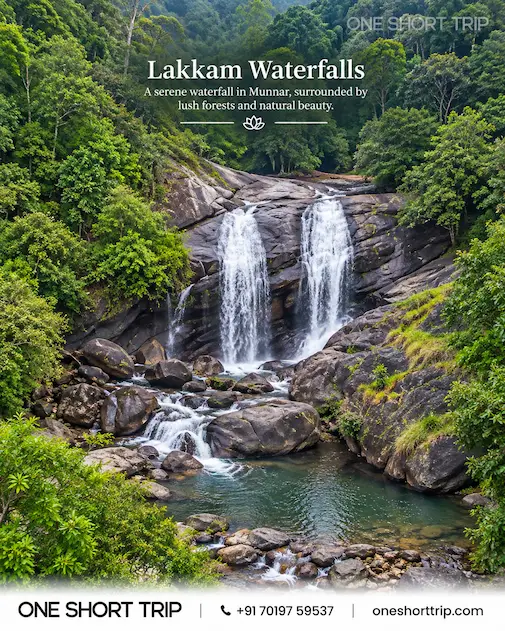 Lakkam Waterfalls near Munnar on the Marayoor route