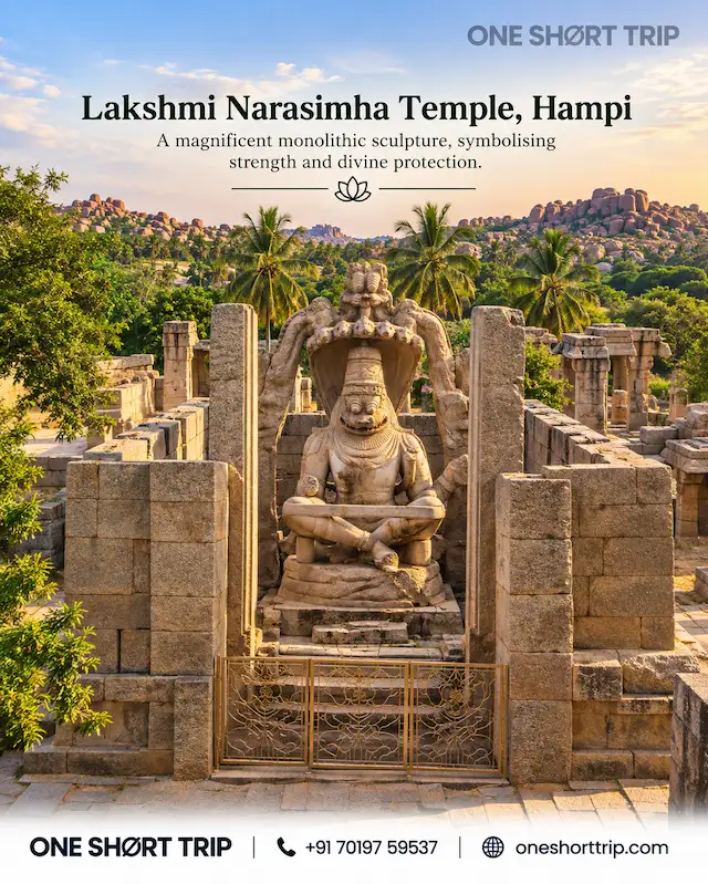 Lakshmi Narasimha monolithic statue in Hampi