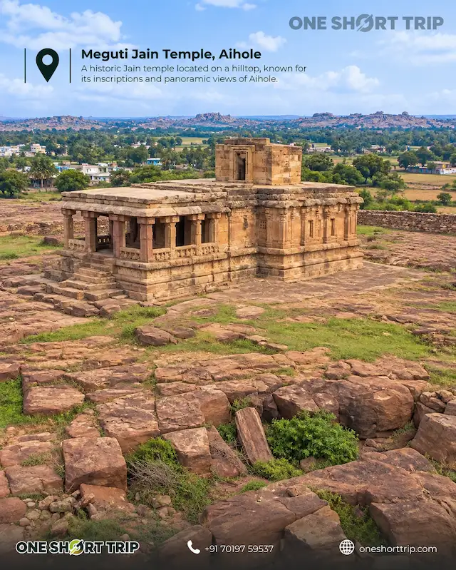 Meguti Jain Temple on a hill in Aihole