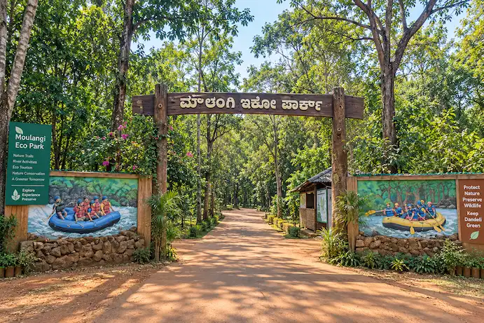 Moulangi Eco Park beside the river near Dandeli