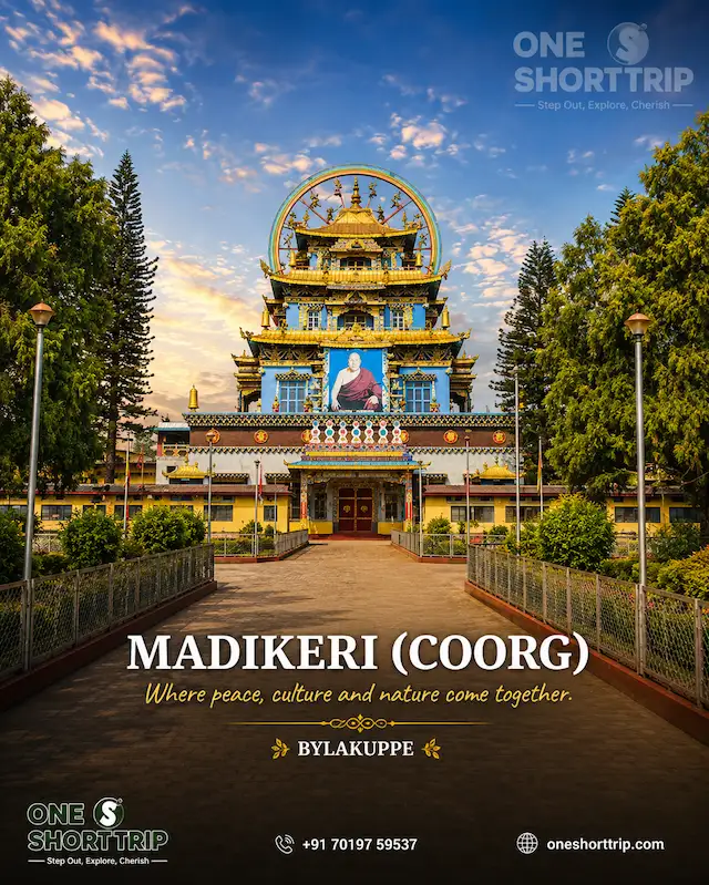 Namdroling Monastery at Bylakuppe on a Coorg tour from Bangalore