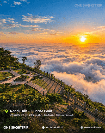 Nandi Hills sunrise on an early morning tour from Bangalore