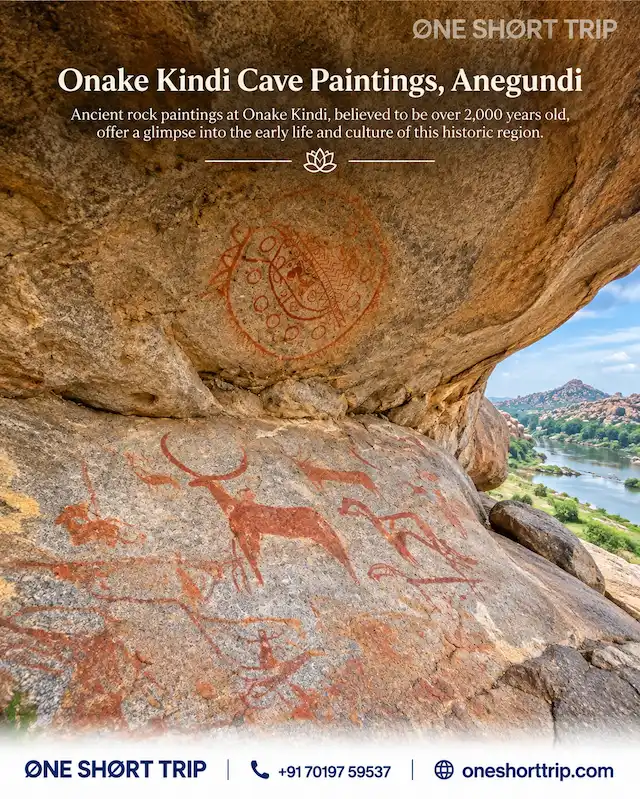 Onake Kindi heritage site in Anegundi