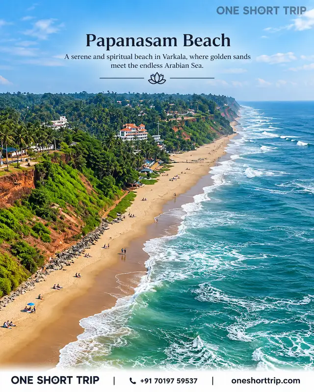 Papanasam Beach in Varkala on a tour from Bangalore
