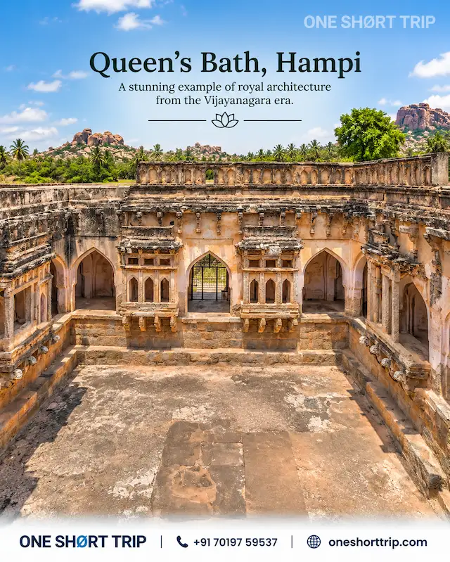 Queen's Bath in the royal area of Hampi