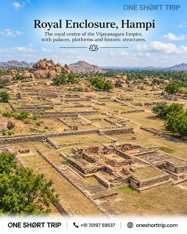Royal Enclosure archaeological area in Hampi